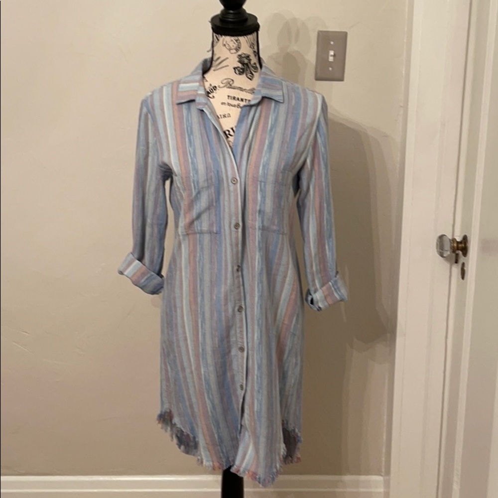 Cloth & stone raw hem shirt dress size xs womens​​​​​​​​​​​​​​